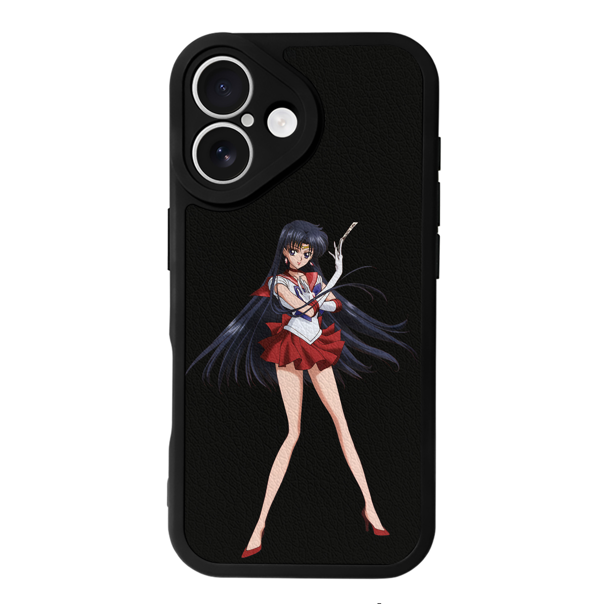 （画像用） 美少女戦士セーラームーン 火野レイ ひの レイ Sailor Moon Hino Rei （セーラーマーズ,Sailor Mars） 【iPhone 16シリーズ対応】シリコンスマホケース（レザー調） 材質：シリコン